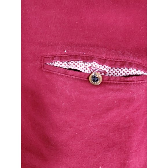 TED BAKER LONDON polo, burgundy with geo pattern collar and pocket accent, 5/XL - Picture 10 of 10